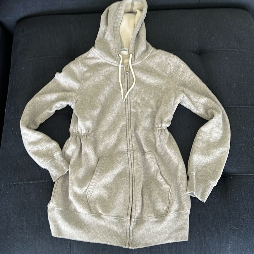 Old Navy Maternity Zip up Hooded Sweatshirt-XS-Grey